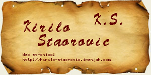 Kirilo Staorović vizit kartica